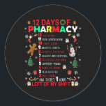 薬局の日12おもしろい Christmas Pharmacist Tec ラウンドシール<br><div class="desc">12薬局の日おもしろいクリスマス薬剤師クリスマス</div>