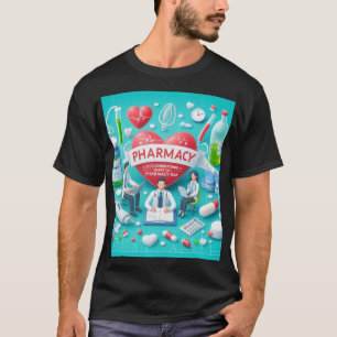 「薬局の日:祝の医療ハート Tシャツ