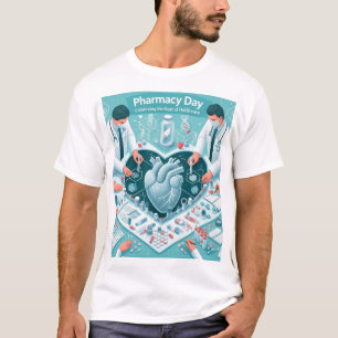 「薬局の日:祝の医療ハート Tシャツ
