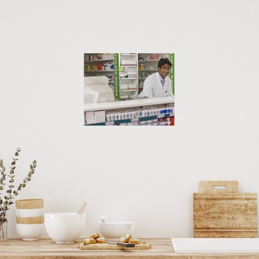 薬局の薬剤師 ポスター (キッチン)