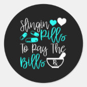 薬局の薬局のファーマックを支払うために投薬 ラウンドシール (正面)