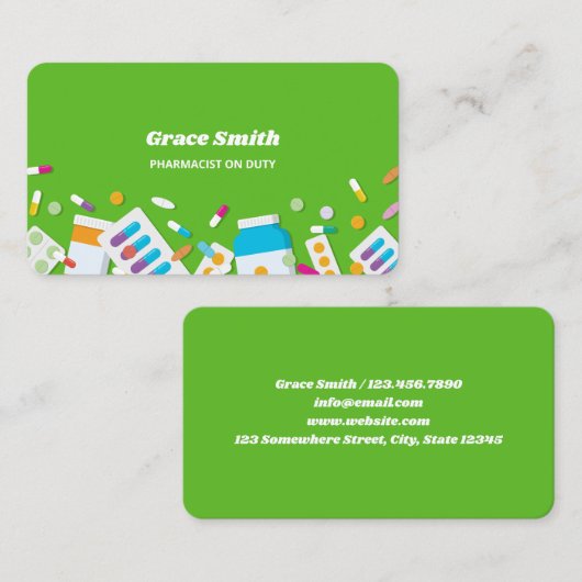 薬局の薬 名刺 (正面/裏面)
