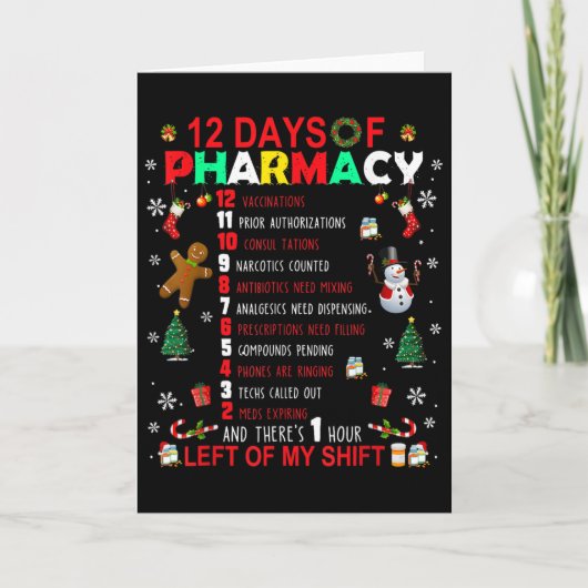 薬局の12日間 楽しいクリスマスの薬剤師 テック カード (正面)