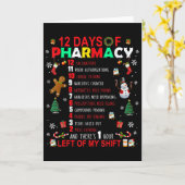 薬局の12日間 楽しいクリスマスの薬剤師 テック カード (黄色い花)