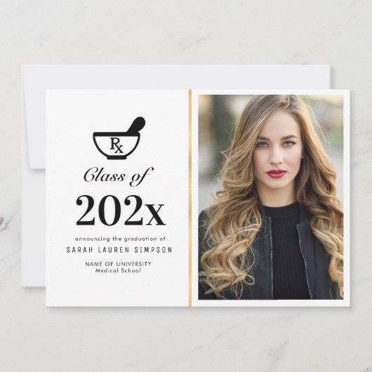 薬局エレガント卒業写真の発表 招待状 (正面)