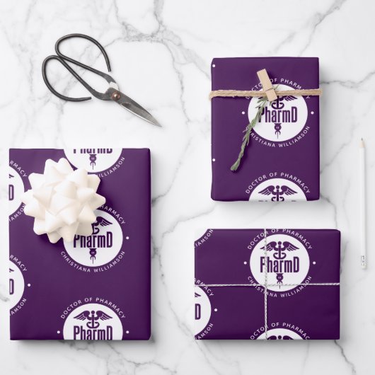 薬局カスタム学博士(PharmD) ラッピングペーパーシート (正面)