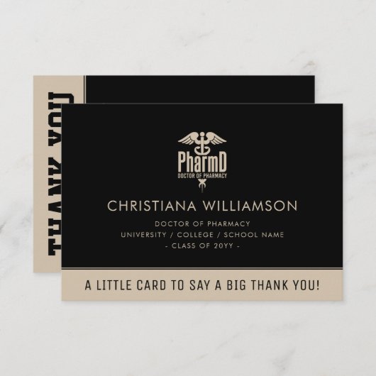 薬局カスタム院卒業会のPharmD医師 サンキューカード (正面/裏面)