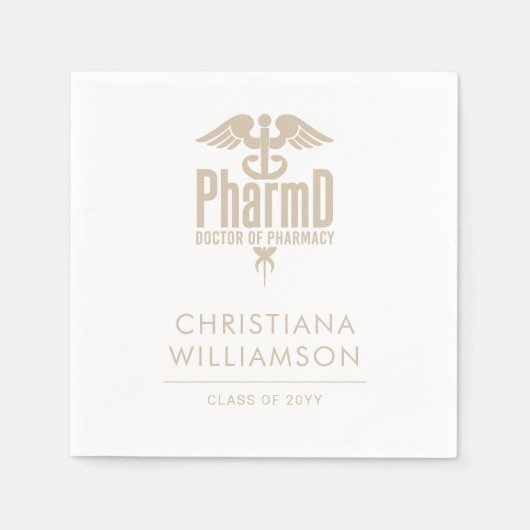薬局カスタム院卒業会のPharmD医師 スタンダードカクテルナプキン (正面)