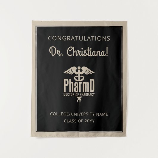 薬局カスタム院卒業会のPharmD医師 タペストリー (正面)