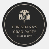 薬局カスタム院卒業会のPharmD医師 ラウンドシール (正面)
