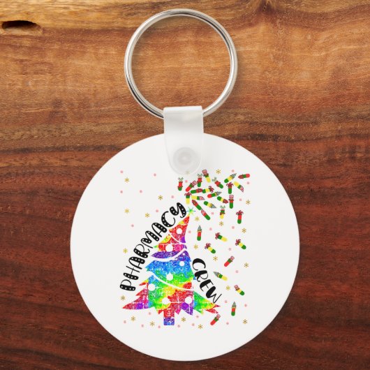 薬局クリスマスクルーおもしろいクリスマス薬局ギフト キーホルダー (正面)