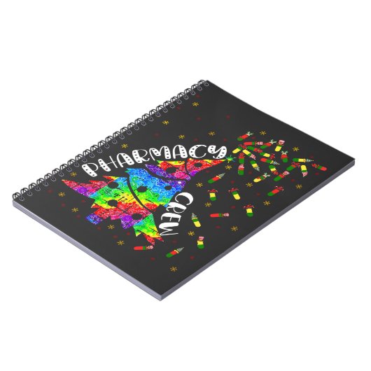 薬局クリスマスクルーおもしろいクリスマス薬局ギフト ノートブック (左側)