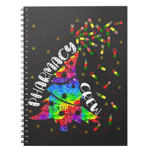 薬局クリスマスクルーおもしろいクリスマス薬局ギフト ノートブック (正面)