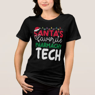 薬局クリスマスサンタお気に入りのー薬局技術 トライブレンドTシャツ