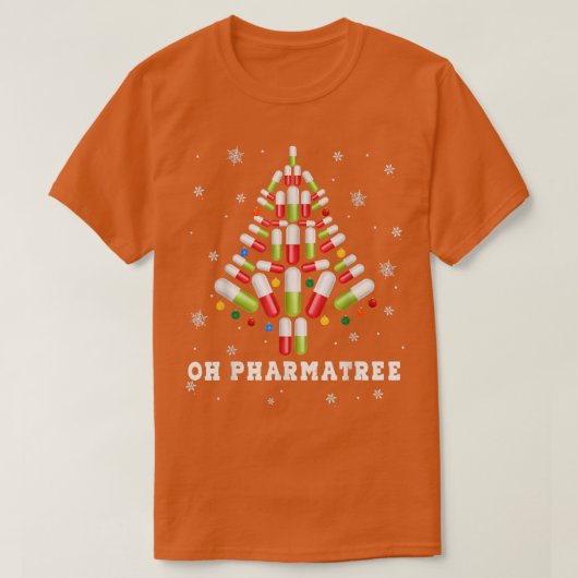 薬局クリスマスツリーオーファーマツリー醜いクリスマス Tシャツ (デザイン正面)