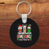 薬局クルーのクリスマスピル雪だるまトナカイさん キーホルダー (正面)