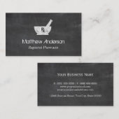 薬局シンボルモルタルとペスル – Chalkboard 名刺 (正面/裏面)