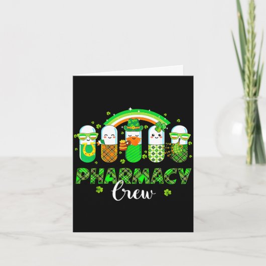 薬局スタッフ 面白い錠剤 レインボー 薬剤師用Tシャツ カード (正面)