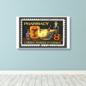 薬局スタンプとヒゲアのボウル キャンバスプリント (インサイチュ (ウッドフロア))