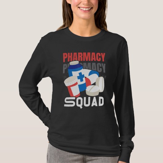 薬局チーム 薬剤師 調剤技師 1 Tシャツ (正面)
