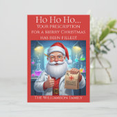 薬局テクノロジー薬剤師サンタRXクリスマスカード 招待状 (スタンド正面)