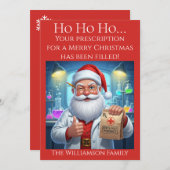 薬局テクノロジー薬剤師サンタRXクリスマスカード 招待状 (正面/裏面)