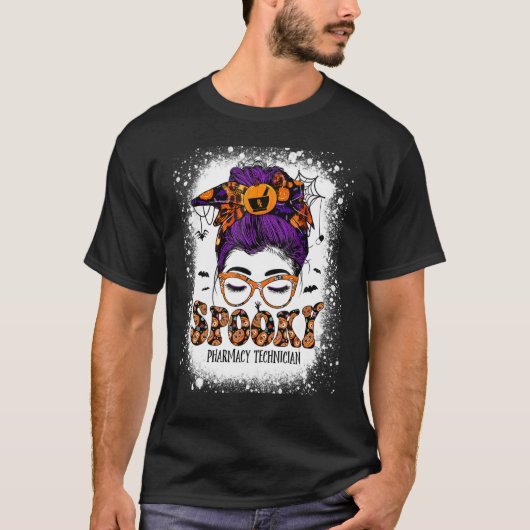 薬局テク不気味ック漂白ハロウィンメッシーバン Tシャツ (正面)