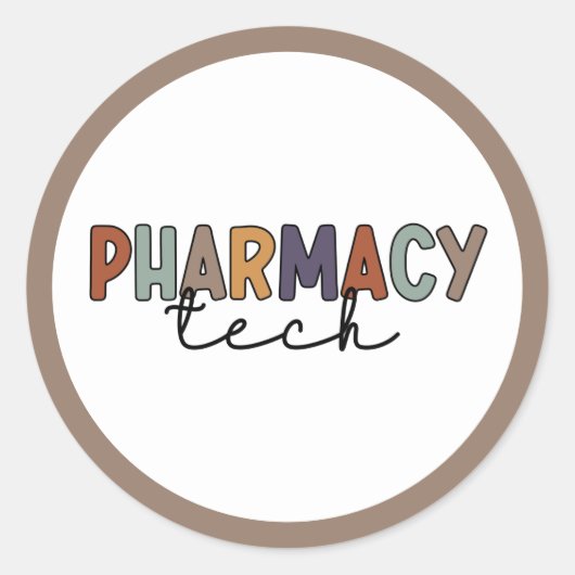 薬局テックレトロ薬局技術者 ラウンドシール (正面)