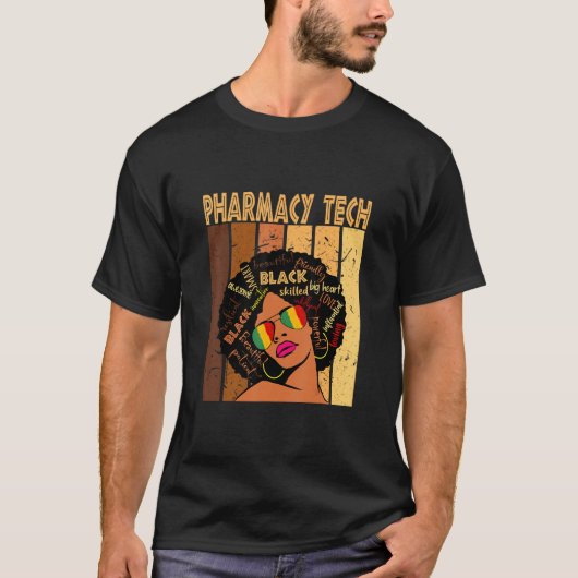 薬局テックAfro African American Black History Tシャツ (正面)