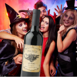 薬局ハロウィーンヴィンテージドラゴン火災 ワインラベル