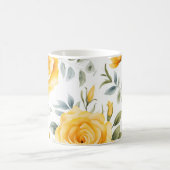 薬局パーソナライズされたマグイエローローズ コーヒーマグカップ (中央)