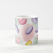 薬局パーソナライズされたマググレーピンクパープルピル コーヒーマグカップ (中央)