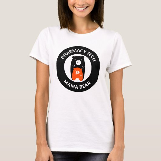薬局パーソナライズされた技術者マママベア Tシャツ (正面)