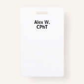 薬局パーソナライズされた技術者 バッジ (裏面)