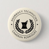 薬局パーソナライズされた技術職員 缶バッジ (正面)