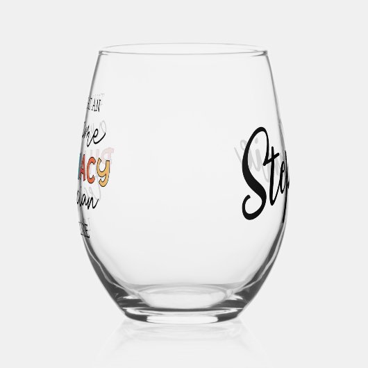 薬局パーソナライズされた素晴らし技術者 ステムなしワイングラス (左)