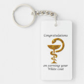 薬局ホワイトコート式おめでとうございます キーホルダー (正面)
