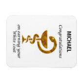 薬局ホワイトコート式おめでとうございます マグネット (横)