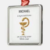 薬局ホワイトコート式おめでとうございます メタルオーナメント (左)