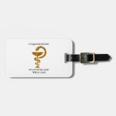 薬局ホワイトコート式おめでとうございます ラゲッジタグ (正面横)