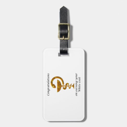 薬局ホワイトコート式おめでとうございます ラゲッジタグ (正面縦)