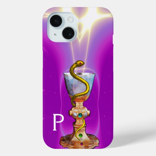 薬局モノグラムピンクのHYGEIA薬のボウル Case-Mate iPhoneケース (裏面)