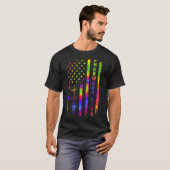 薬局ライフ薬剤師アメリカ国旗絞り染め Tシャツ (正面フル)
