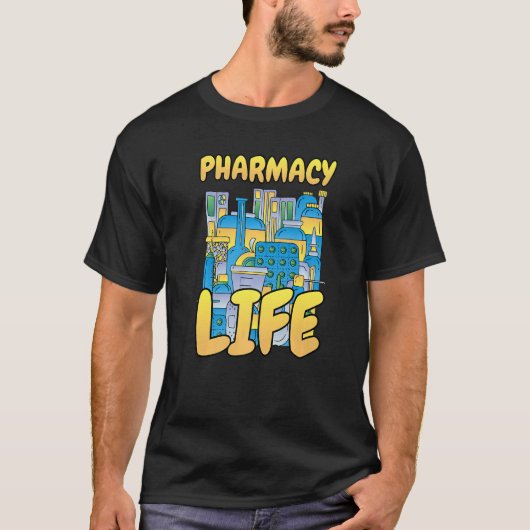 薬局ライフ薬局薬局テック Tシャツ (正面)