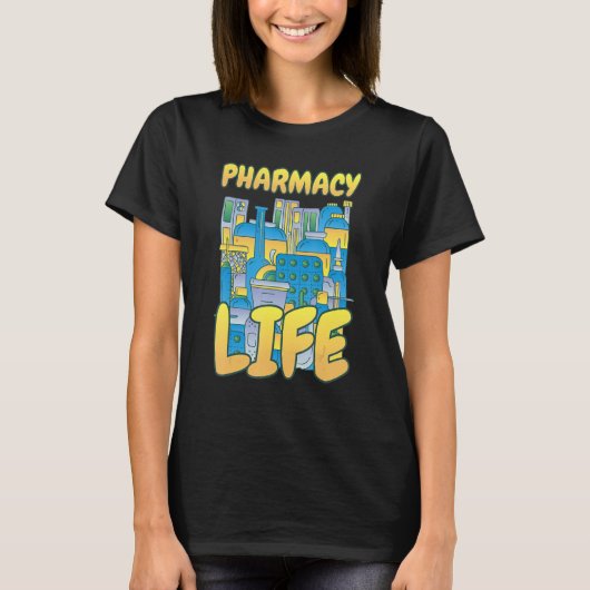薬局ライフ薬局薬局テック Tシャツ (正面)