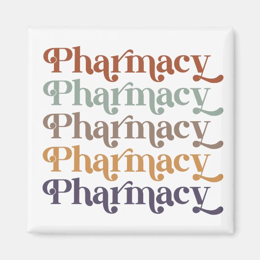 薬局レトロ薬剤師薬局学生ギフト マグネット (正面)