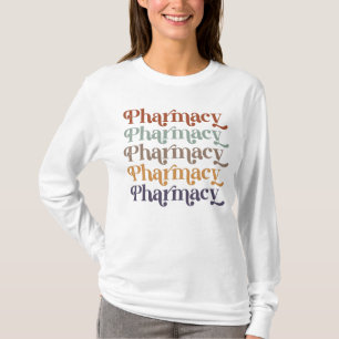 薬局レトロ薬剤師薬局学生ギフト Tシャツ
