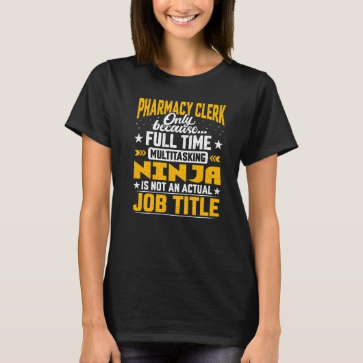 薬局係の役職タイトル薬局労働者の雇用 Tシャツ (正面)