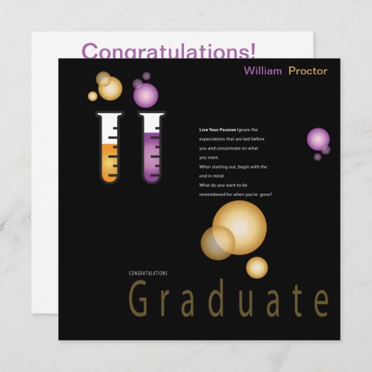 薬局卒業発表 招待状 (正面/裏面)