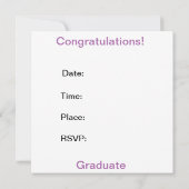 薬局卒業発表 招待状 (裏面)